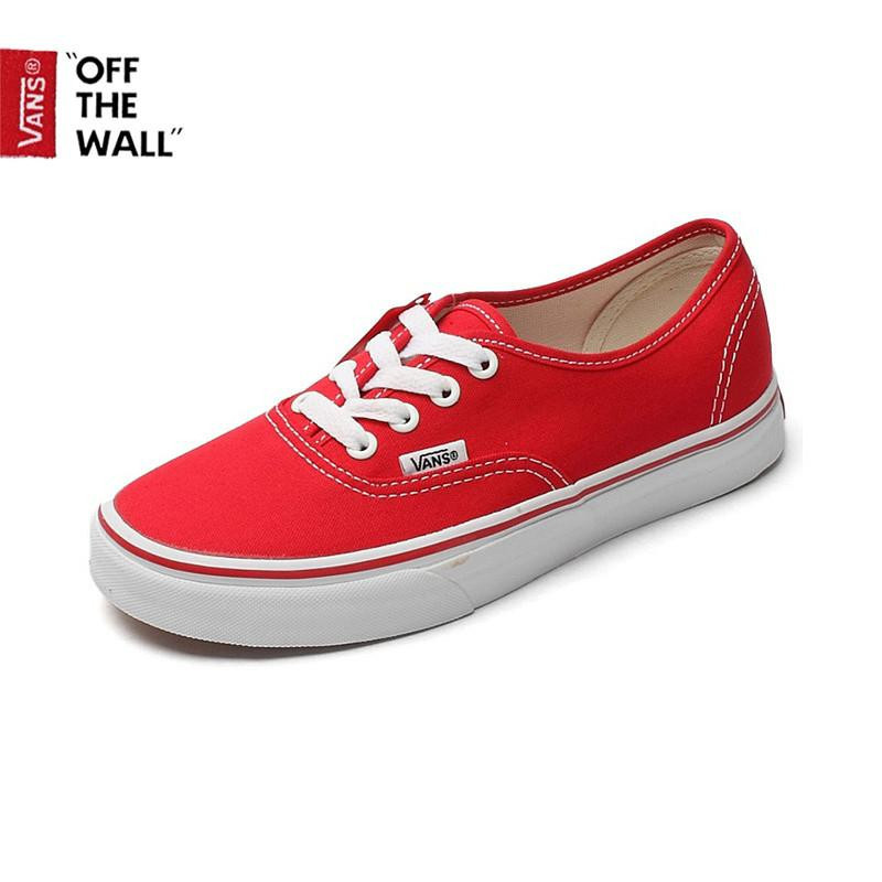 Vans/范斯 男鞋女鞋经典红色Authentic中性情侣款帆布鞋低帮休闲鞋 VN-0EE3RED12891