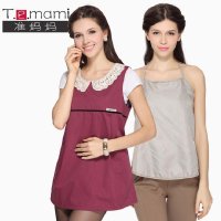 temami孕妇防辐射服装彩银纤维肚兜金属马甲衣服套装