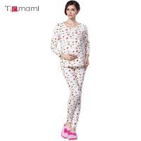 Temami孕妇保暖内衣哺乳套装孕妇秋衣秋裤孕妇装秋装月子服哺乳睡衣加绒加厚