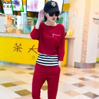 卡其欧尼2015秋装新款女装韩版休闲套装女三件套运动装时尚套装女秋装9389