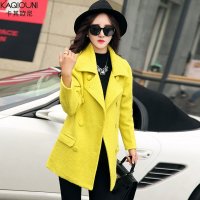 卡其欧尼2015秋装新款克拉恋人米朵唐嫣同款呢大衣韩版中长款显瘦呢外套9423