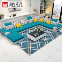 曲尚(Qushang) 沙发 布艺沙发 客厅沙发 转角组合沙发 大小户型布沙发 简约现代可拆洗布艺沙发8621