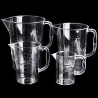 500毫升透明塑料啤酒量杯带刻度烧杯带把手烘焙杯奶茶量杯烘培工具