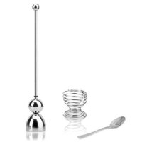 包邮不锈钢英式开蛋器鸡蛋切割器创意餐厅厨房工具送蛋托和小勺