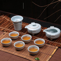 莱珍斯 汝窑茶具套装功夫茶具整套陶瓷茶具普洱开片茶杯茶壶