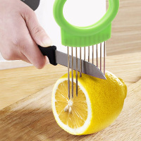 柠檬切片器不锈钢松肉针洋葱叉子土豆切片器叉鱼嫩肉针均匀分切器