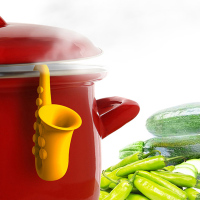 喇叭萨克斯造型硅胶锅盖抬高器防溢器耐高温创意趣味锅盖支架