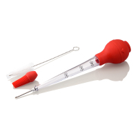 硅胶火鸡针火鸡调料泵酱料注射泵牛排入味器酱汁刷带清洗刷入味泵