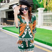 裳之梦2015秋装新款针织绣花套装9062