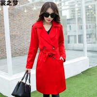 裳之梦2015秋装新款韩版大码欧美英伦风个性百搭韩范中长款风衣9372