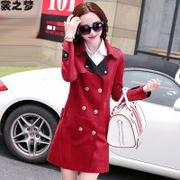 裳之梦2015秋装新款大码中长款双排扣优雅气质风衣外套女9411