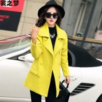 裳之梦2015秋装新款克拉恋人米朵唐嫣同款呢大衣韩版中长款显瘦呢外套9423