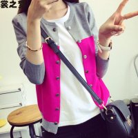 裳之梦2015秋装新款韩版宽松防晒衫长袖薄开衫双排扣毛衣针织衫外套9431