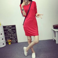 裳之梦2015秋装打底连衣裙 时尚长袖连衣裙修身打底裙大码包臀裙子 T044