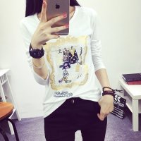 裳之梦2015秋季新品韩版女装上衣修身显瘦T恤衫打底衫长袖t恤 女款 T065