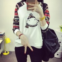 裳之梦秋冬装长袖t恤女韩版套头宽松加绒加厚打底衫学生装卫衣潮T139