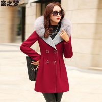 裳之梦2015秋冬新款女装毛呢外套女中长款名媛小香风呢子大衣9582