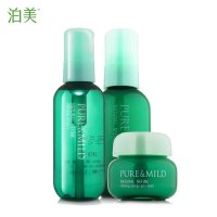 泊美 植物纯净界沁纯护肤套装三件套 控油收毛孔保湿补水 乳液II(凝润型)100ml+水II(凝润型)130ml+面霜