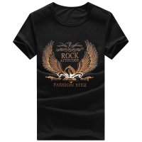 2017夏装新款男装 男t恤 韩版修身时尚休闲青少年印花圆领短袖t恤 男