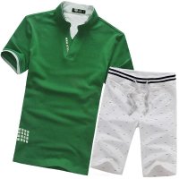 2017夏装新款男装 套装 男士POLO衫 男短袖t恤 印花休闲五分短裤 ...