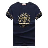 2017夏装新款男装 潮男时尚休闲百搭印花圆领短袖T恤 青少年短袖t恤衫多...