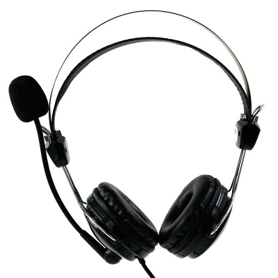 双飞燕耳机头戴式耳机 台式机电脑耳机耳麦笔记本电脑耳机办公家用影音耳机线控麦克风头梁可调音乐耳机HS-7P