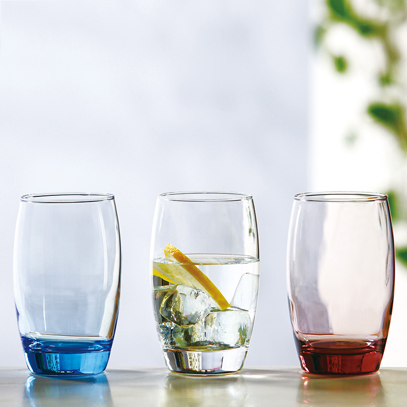 惠宝隆6只装透明玻璃水杯子耐热玻璃家用牛奶饮料果汁杯创意杯子客房