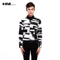 HIM汉崇专柜正品2015冬季新款简约时尚男士长袖衬衫401496W
