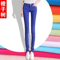 橙子树旗舰店专柜正品2015秋冬季新款修身秋装韩版显瘦糖果彩色女裤子弹力小脚牛仔裤女长裤高腰女款nzk中学生深色时尚打底