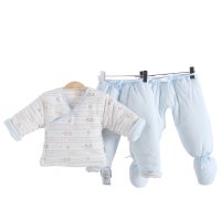 钓鱼猫婴幼儿棉衣纯棉三件套