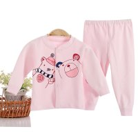 钓鱼猫婴幼儿四季棉薄内衣套装宝宝家居服卡通睡衣儿童春秋宝宝套