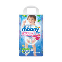 moony 1日本尤妮佳 原装进口 纸尿裤 L号 大码 44片装 男 L44片 9-14kg 保税区发货