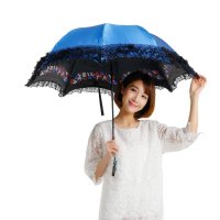 天堂伞2015新款娴淑佳丽黑胶防晒女士伞清新钢骨折叠伞蕾丝花边遮太阳伞防紫外线晴雨伞创意