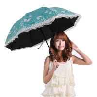 天堂伞2015新款迎春公主创意黑胶太阳伞防晒伞防紫外线遮阳伞小清新晴雨伞折叠女士户外