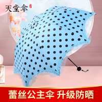 天堂伞太阳伞防晒防紫外线雨伞女晴雨两用折叠黑胶公主遮阳伞女神印logo定制广告伞