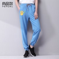 尚品奴2016新款原创设计松紧腰休闲裤女春夏宽松文艺范运动长裤子