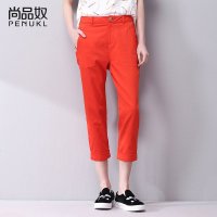 尚品奴2016新款夏季女士个性休闲哈伦裤文艺简约显瘦七分裤女夏