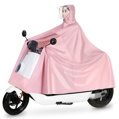 淘尔杰TAOERJ电动车摩托车雨衣单人电瓶车透明双帽檐加大加厚男女雨披