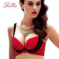 体会内衣小胸上薄下厚模杯聚拢调整型提花蕾丝婚庆款文胸WBS0261