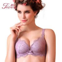 体会内衣秋冬刺绣深V超聚拢厚款透气孔背心式美背调整型文胸