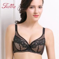 体会内衣专柜全罩杯薄款镂空透肤蕾丝全包容调整聚拢大码文胸