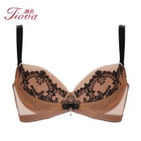 体会内衣薄款大胸全罩杯秋冬季专柜同款刺绣聚拢调整型大码文胸