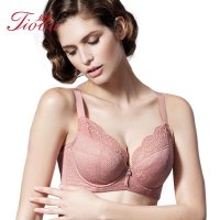 体会内衣大胸薄绵杯植绒花包容聚拢防下垂美背舒适大码文胸