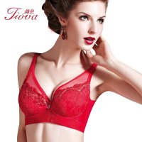 体会内衣大胸全罩杯薄款性感蕾丝透气网纱U型美背大码侧收聚拢调整型女士文胸WBQ0131