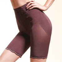 体会内衣简约纯色收腹提臀轻薄高弹网状高腰女式平角三分塑裤WSK0051