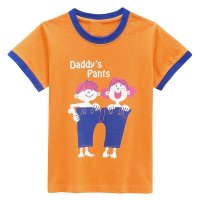 男童短袖T恤(橘色小孩子印花)15FSXB05(25)