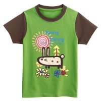 男童短袖T恤（草绿色小兔印花）15FSXB05(29)