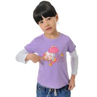 春秋款女童梦幻紫假两件长袖T恤 美羊羊 14XYYSSG26