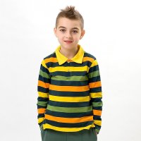 水果铺子春款男童长袖小翻领彩条纯棉T恤衫12FSAB01