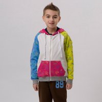 水果铺子 春款男童撞色印花纯棉带帽外套 12FSAB18